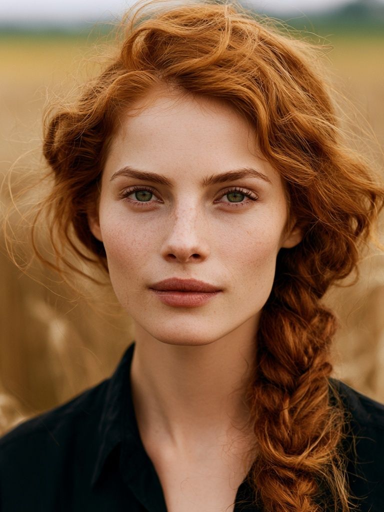 Red-Haired Portrait Photography Poster. poster detail