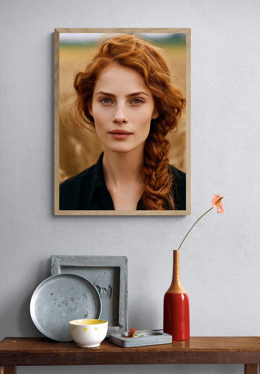 Red-Haired Portrait Photography Poster. — room view 3