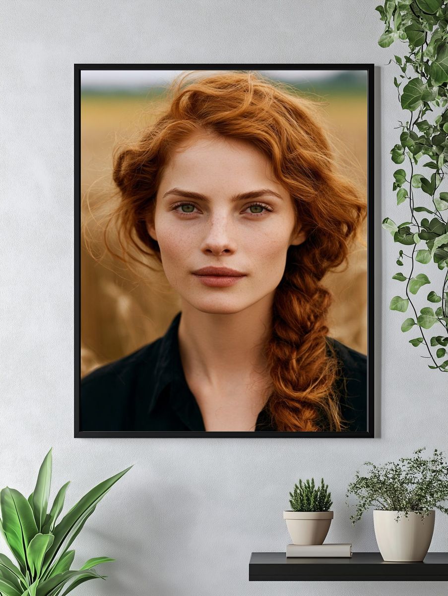 Red-Haired Portrait Photography Poster. — room view 4
