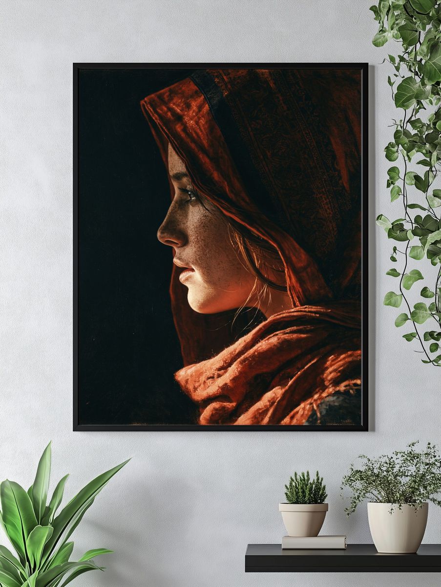Red Hooded Portrait Photography Poster. — room view 4