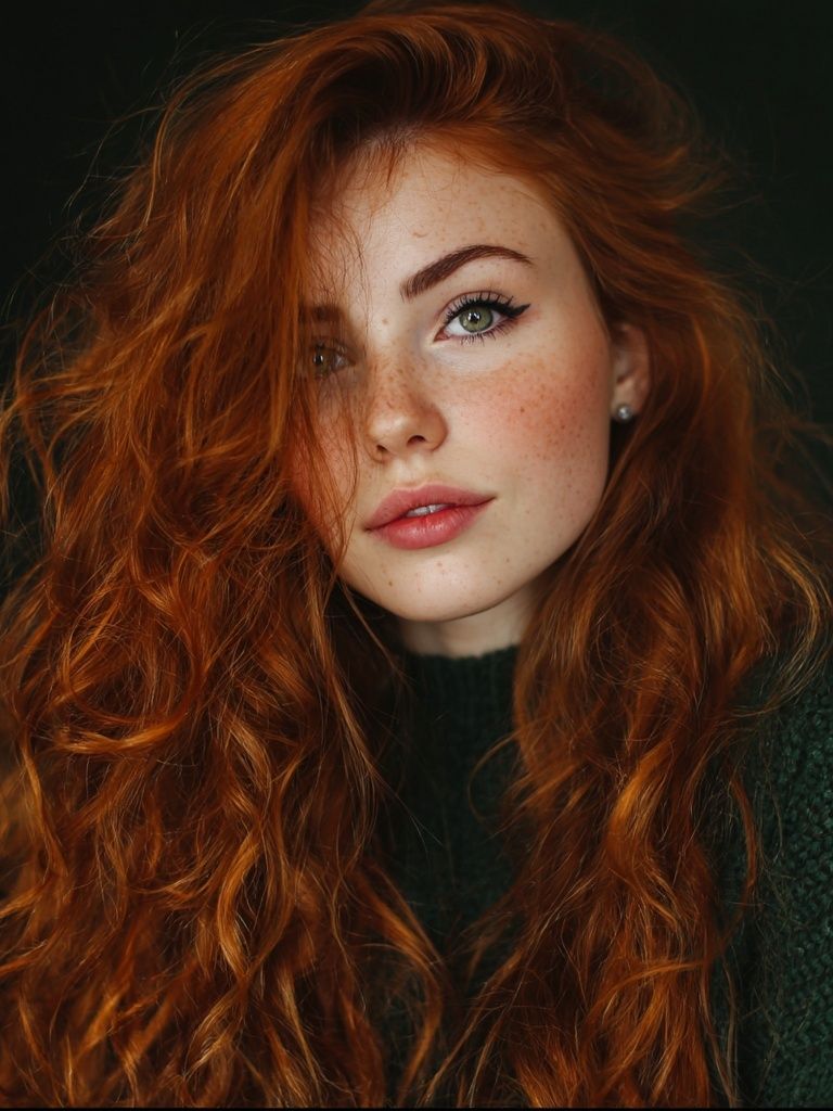 Red-Haired Portrait Photography Poster. poster detail