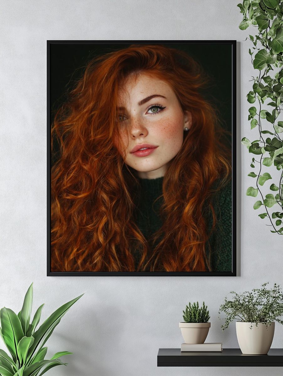 Red-Haired Portrait Photography Poster. — room view 4