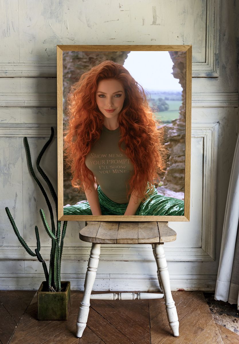 Red-Haired Portrait Photography Poster. room preview