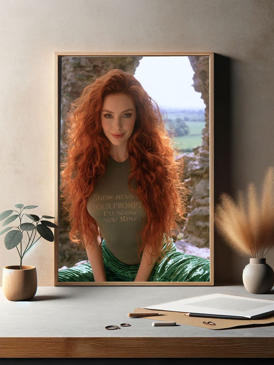 Red-Haired Portrait Photography Poster. — room view 2
