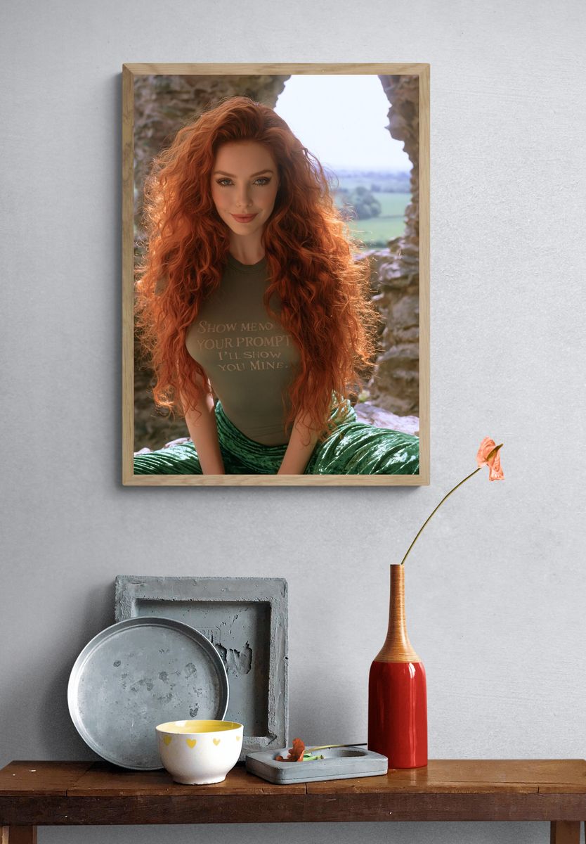 Red-Haired Portrait Photography Poster. — room view 3