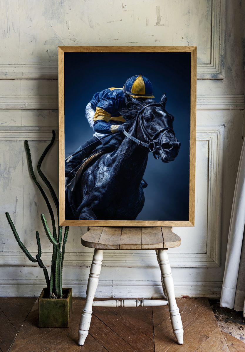 Racehorse in Motion — Photography Print. — room view 1