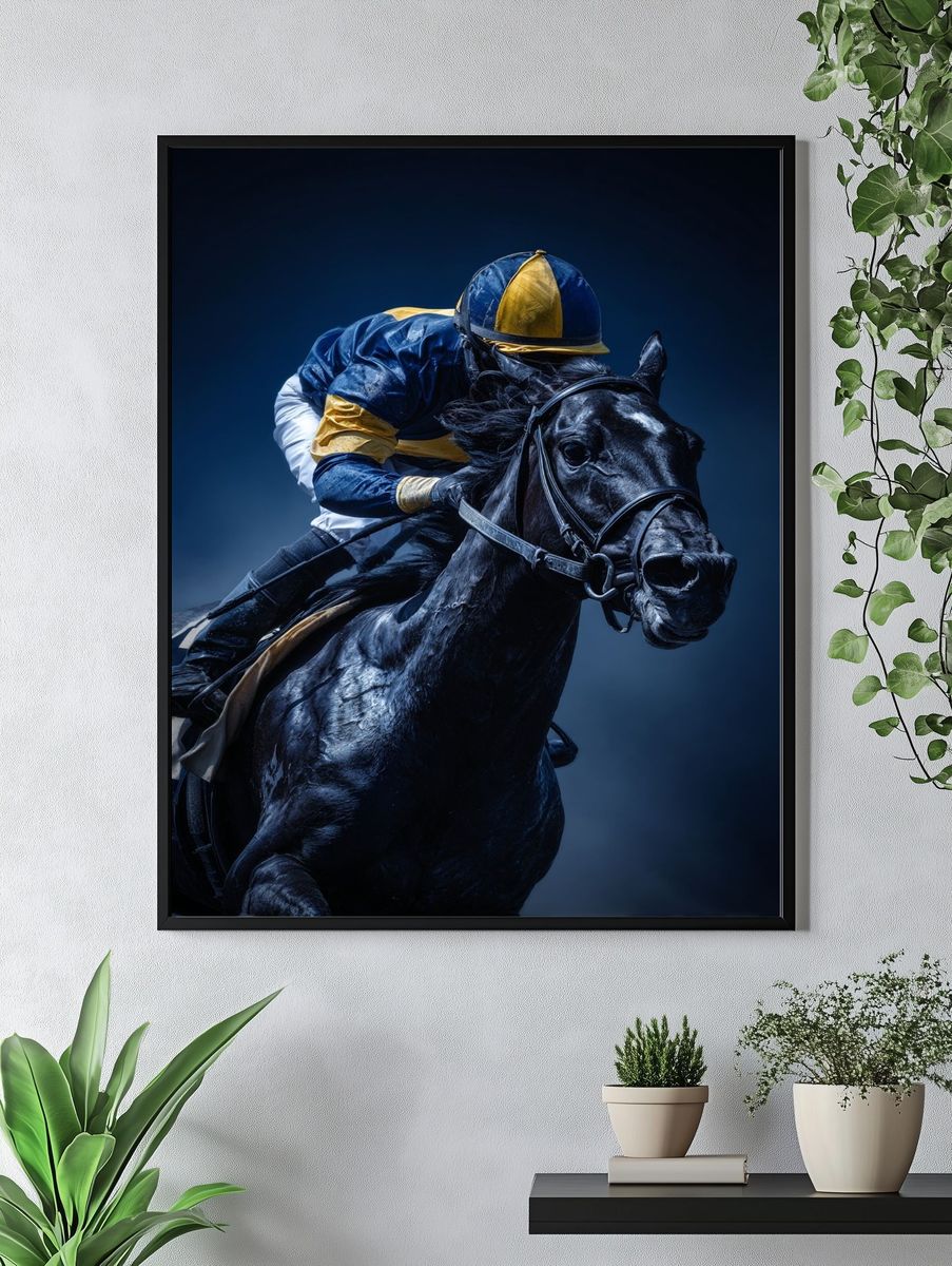 Racehorse in Motion — Photography Print. — room view 4