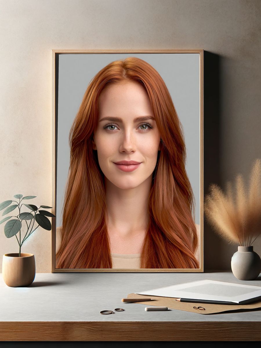 Red-Haired Portrait Photography Print. — room view 2