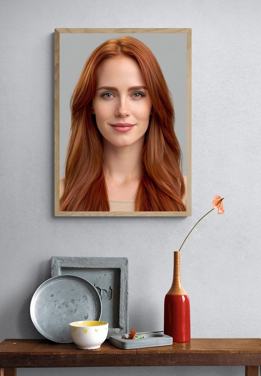 Red-Haired Portrait Photography Print. — room view 3