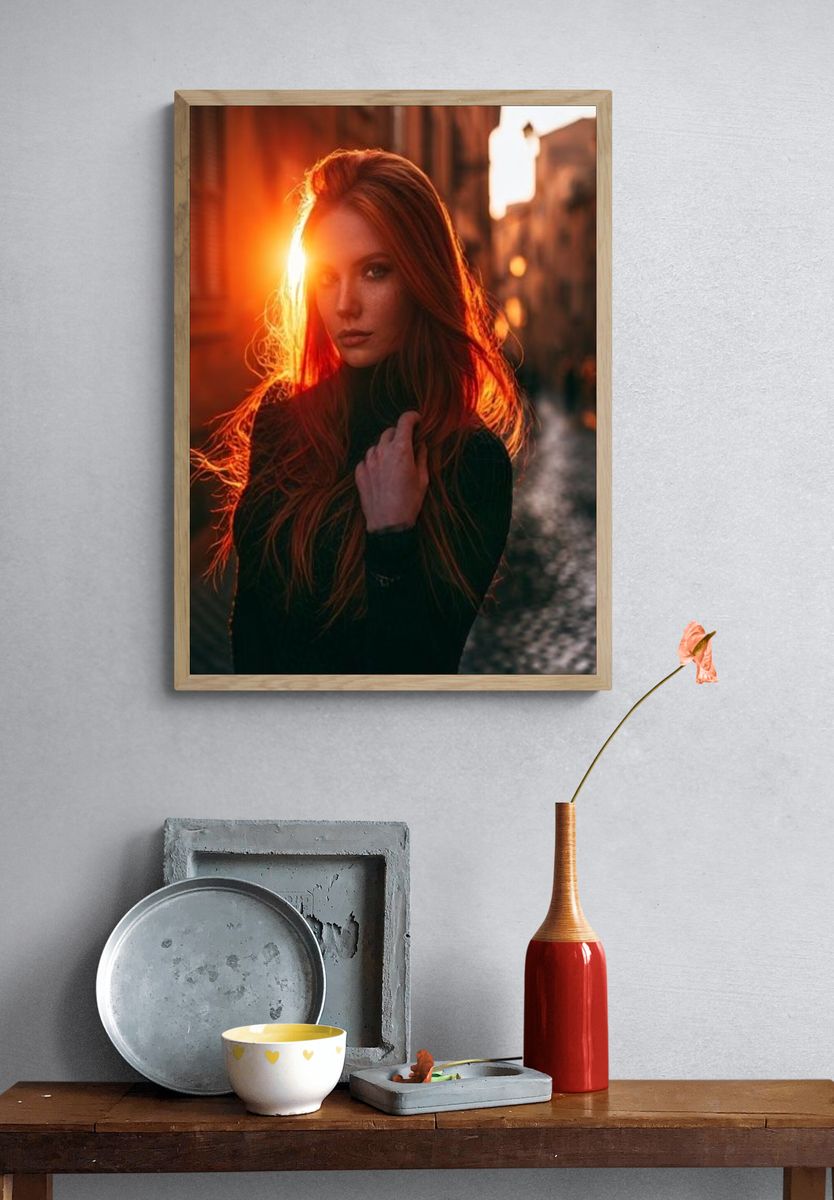 Red-Haired Portrait Photography Poster. — room view 3