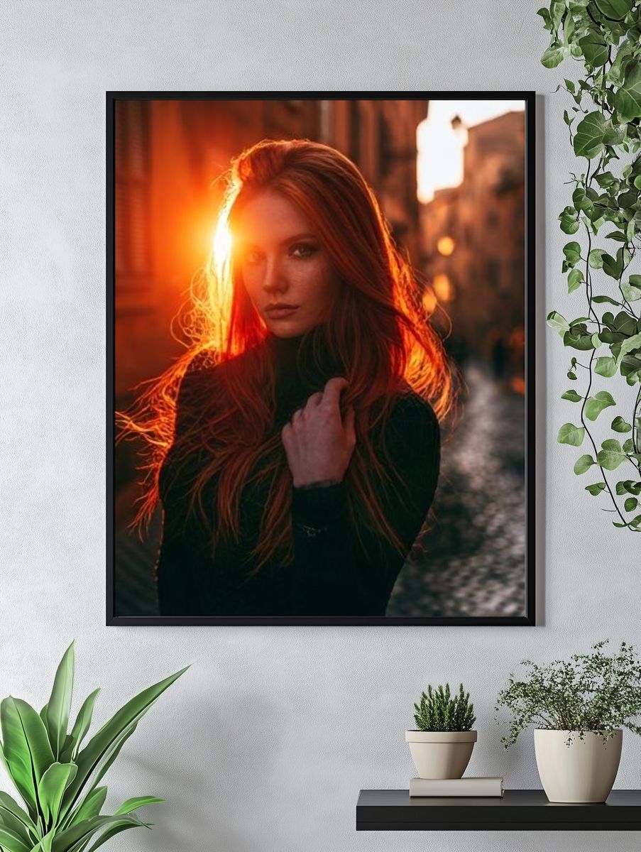 Red-Haired Portrait Photography Poster. — room view 4