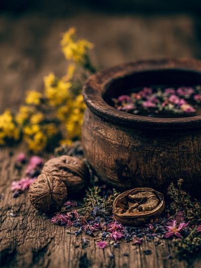 Rustic Herbal Still Life Poster.