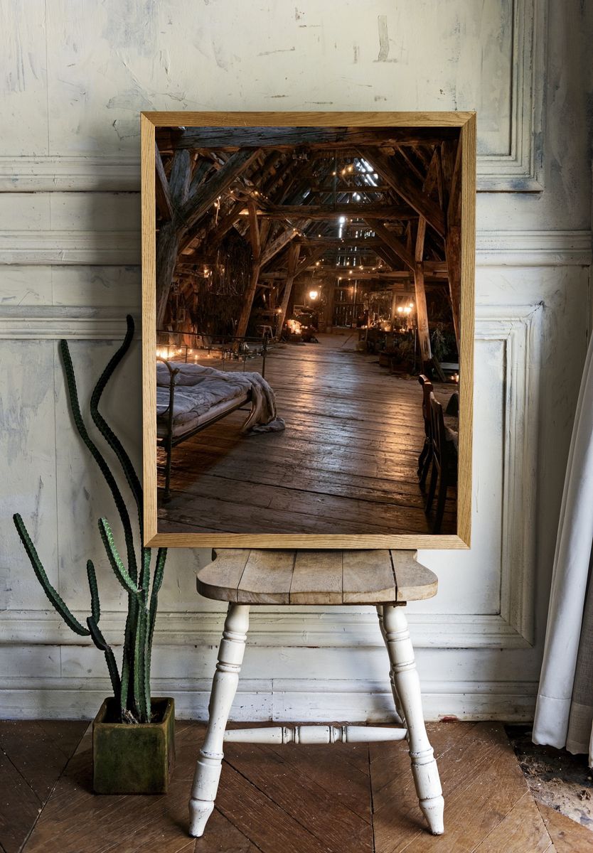 Rustic Attic Interior Photography Poster. room preview