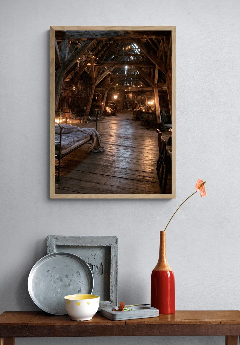 Rustic Attic Interior Photography Poster. — room view 3