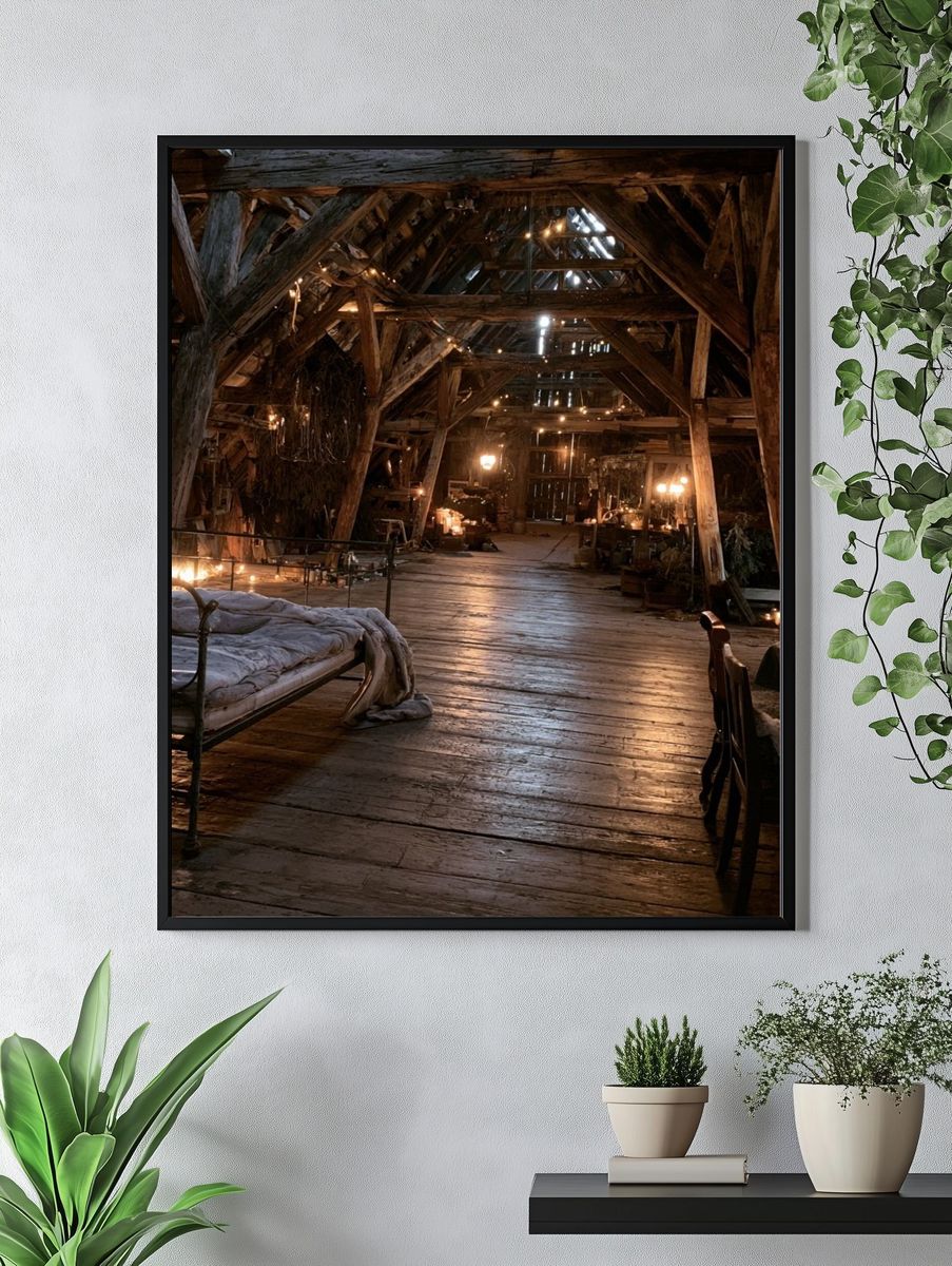 Rustic Attic Interior Photography Poster. — room view 4