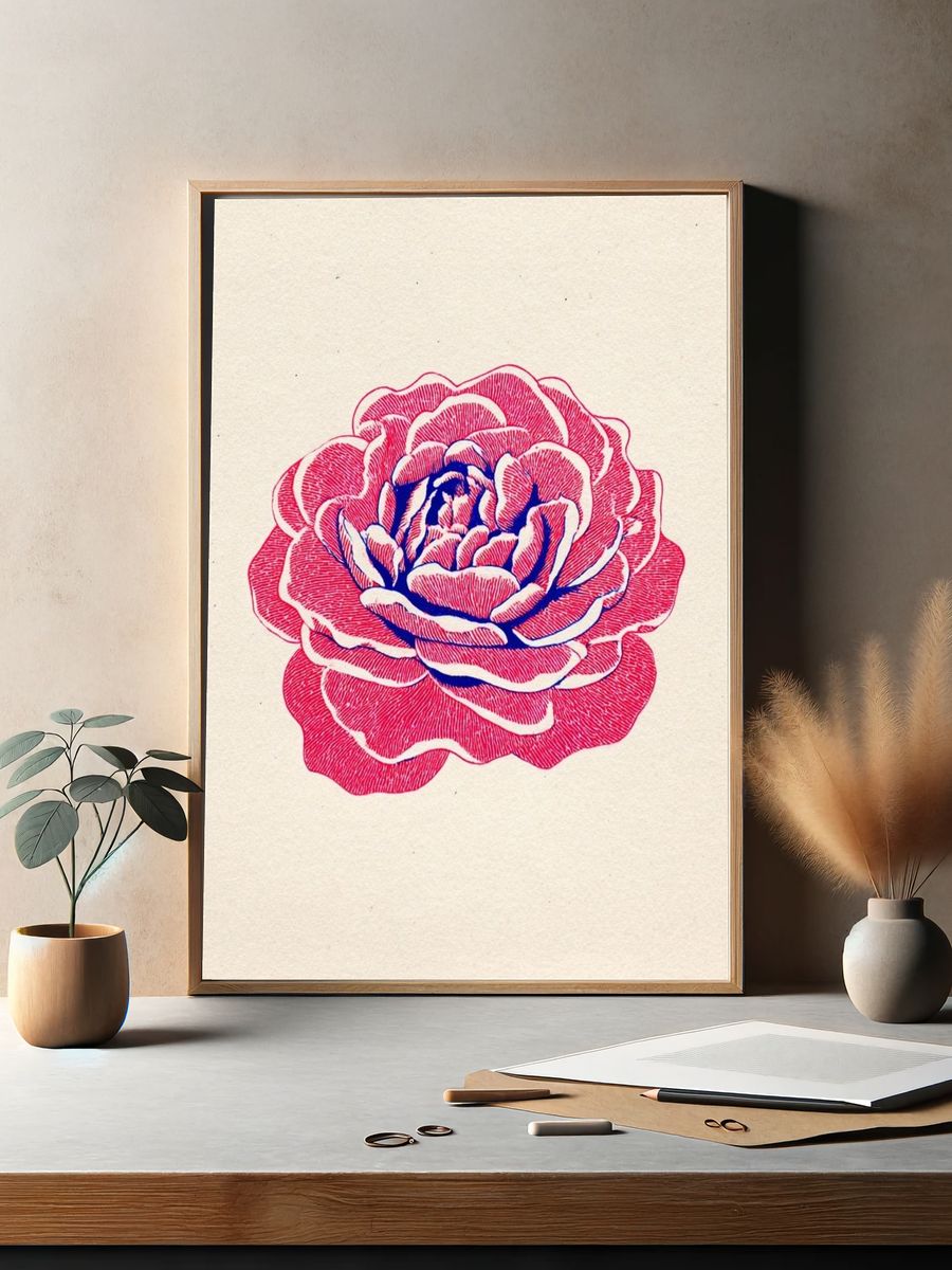 Rose Illustration Poster. — room view 2