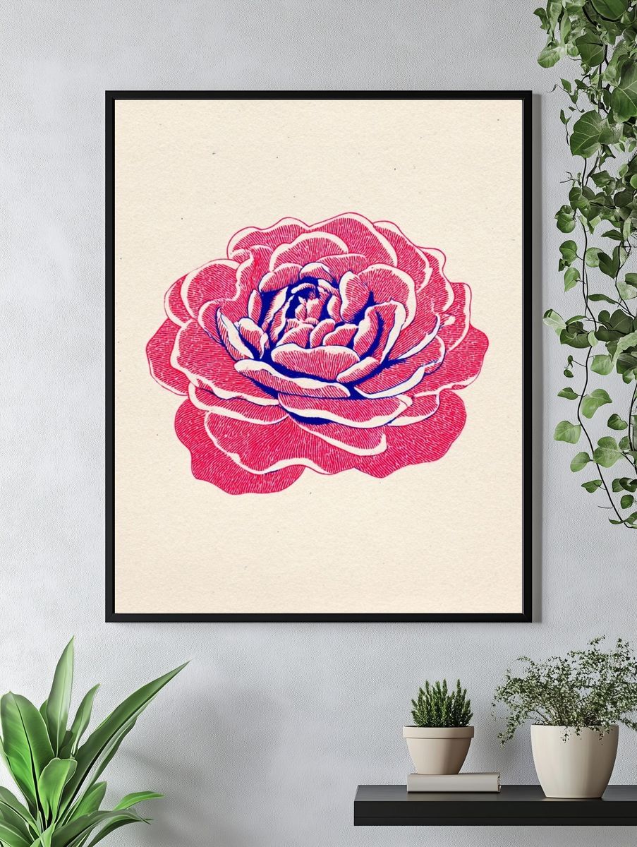 Rose Illustration Poster. — room view 4