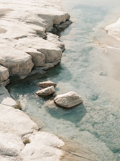 Serene River Rocks Photography Poster. poster