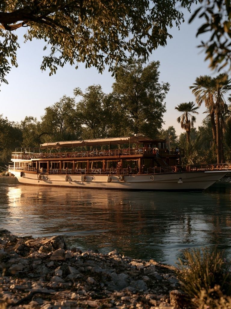 River Cruise Boat Photography Poster. poster — photography art