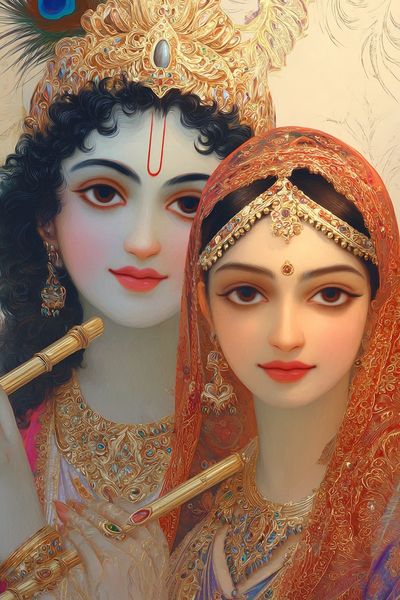 Radha and Krishna — Indian Art Print. poster print