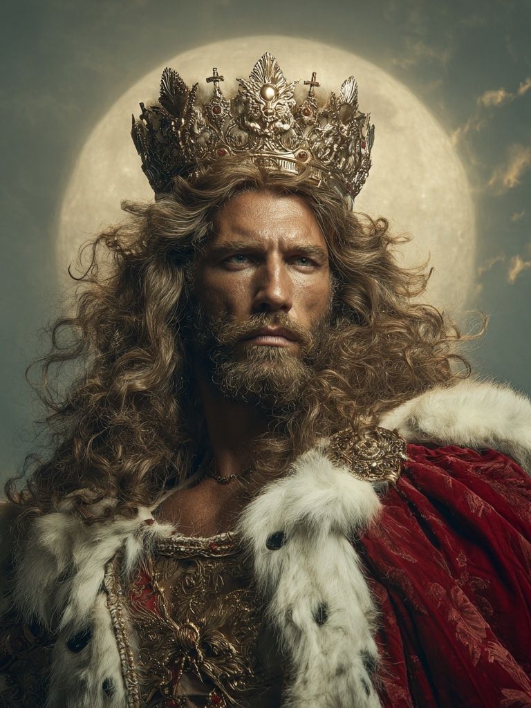 Regal King Portrait Print. poster — fine-art art