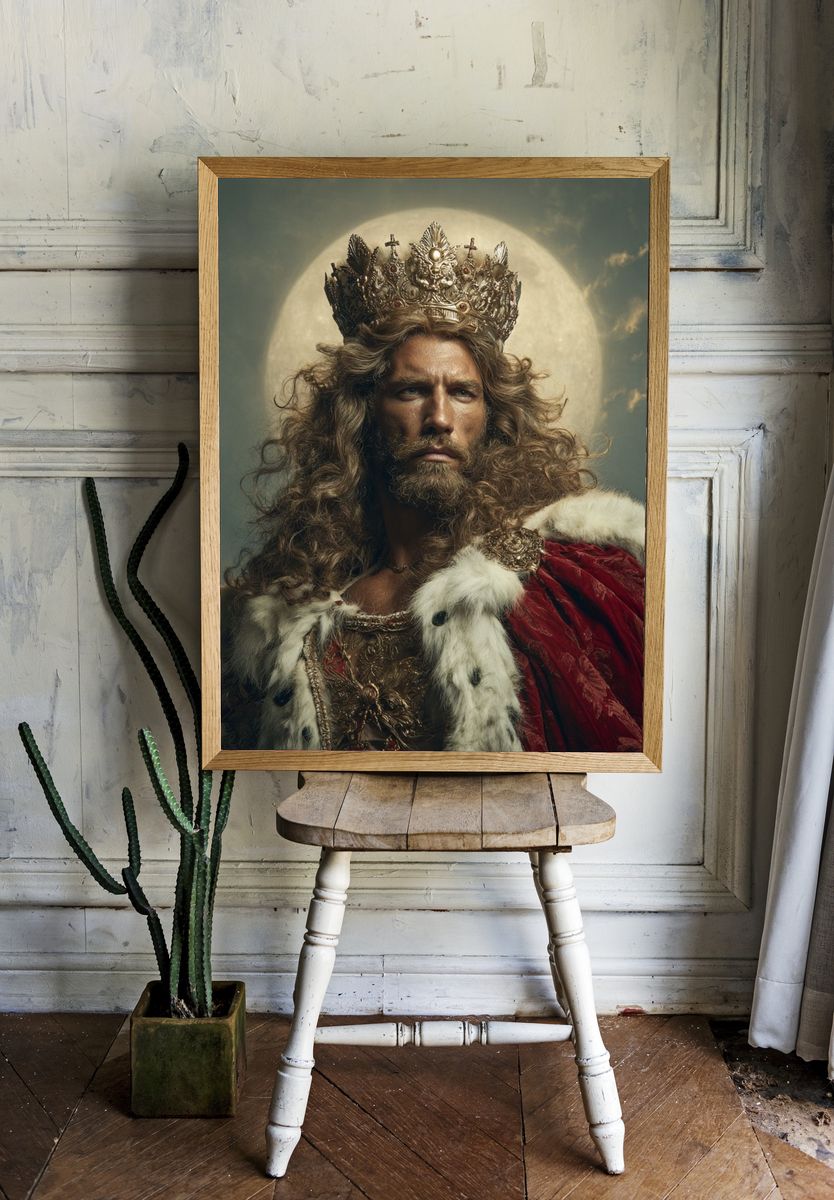 Regal King Portrait Print. — room view 1