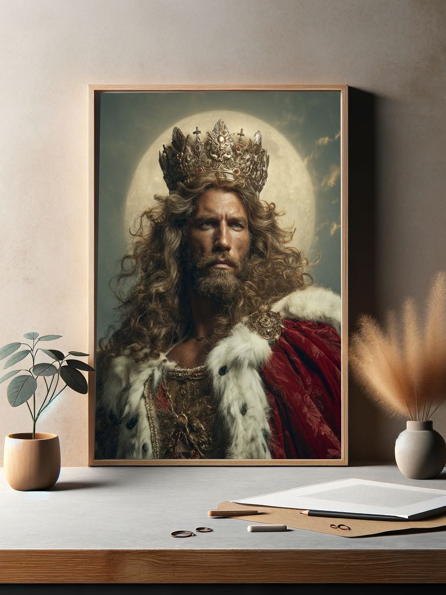 Regal King Portrait Print. — room view 2