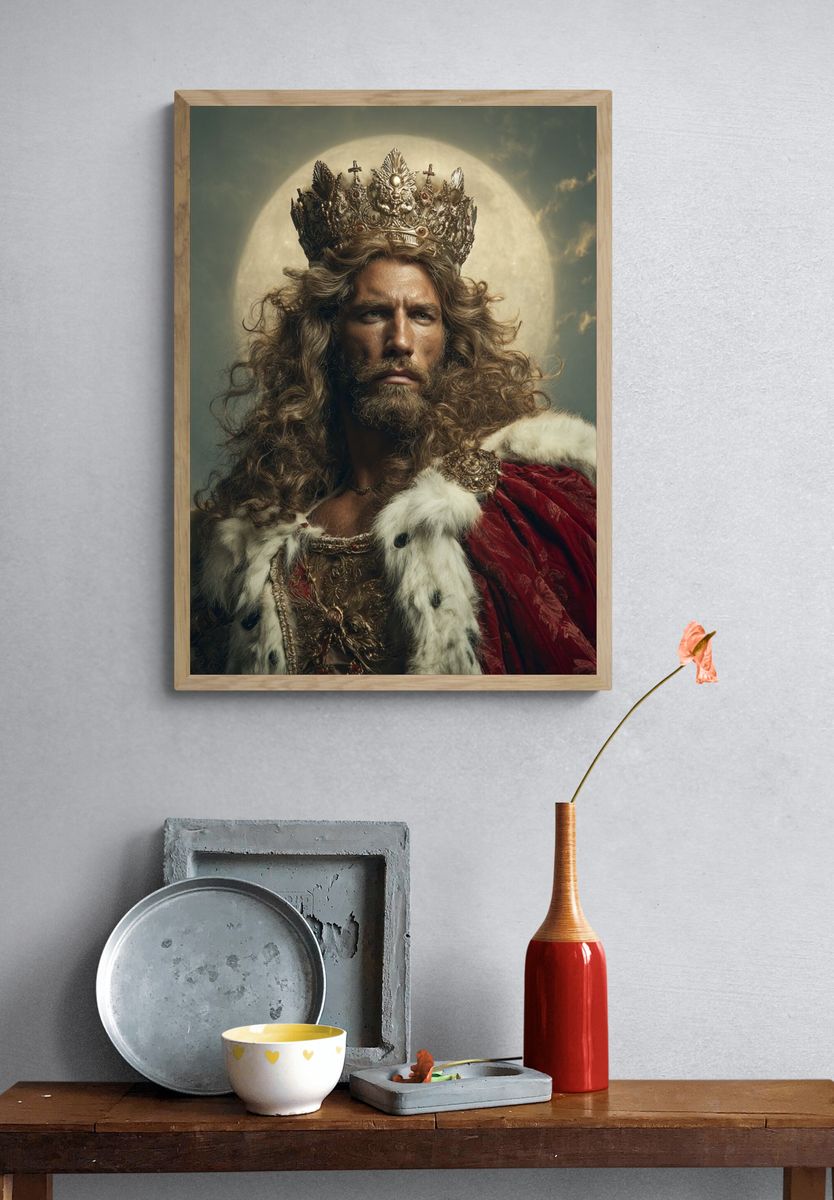 Regal King Portrait Print. — room view 3