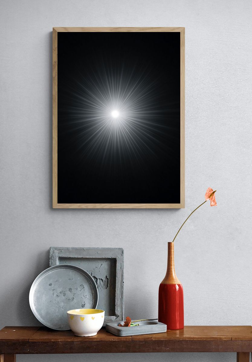 Radiant Light Burst — Abstract Print. — room view 3
