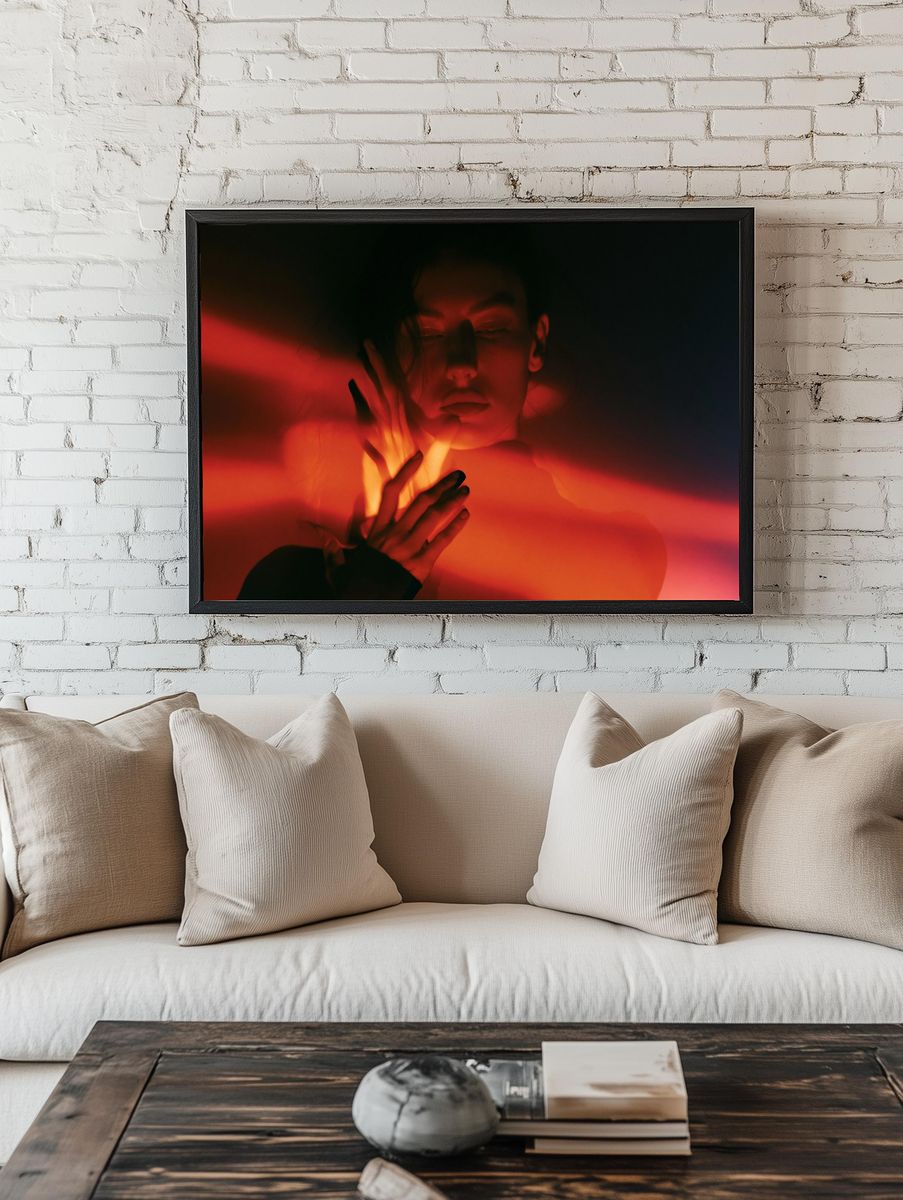 Red Light Portrait Photography Poster. room preview