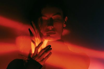 Red Light Portrait Photography Poster.