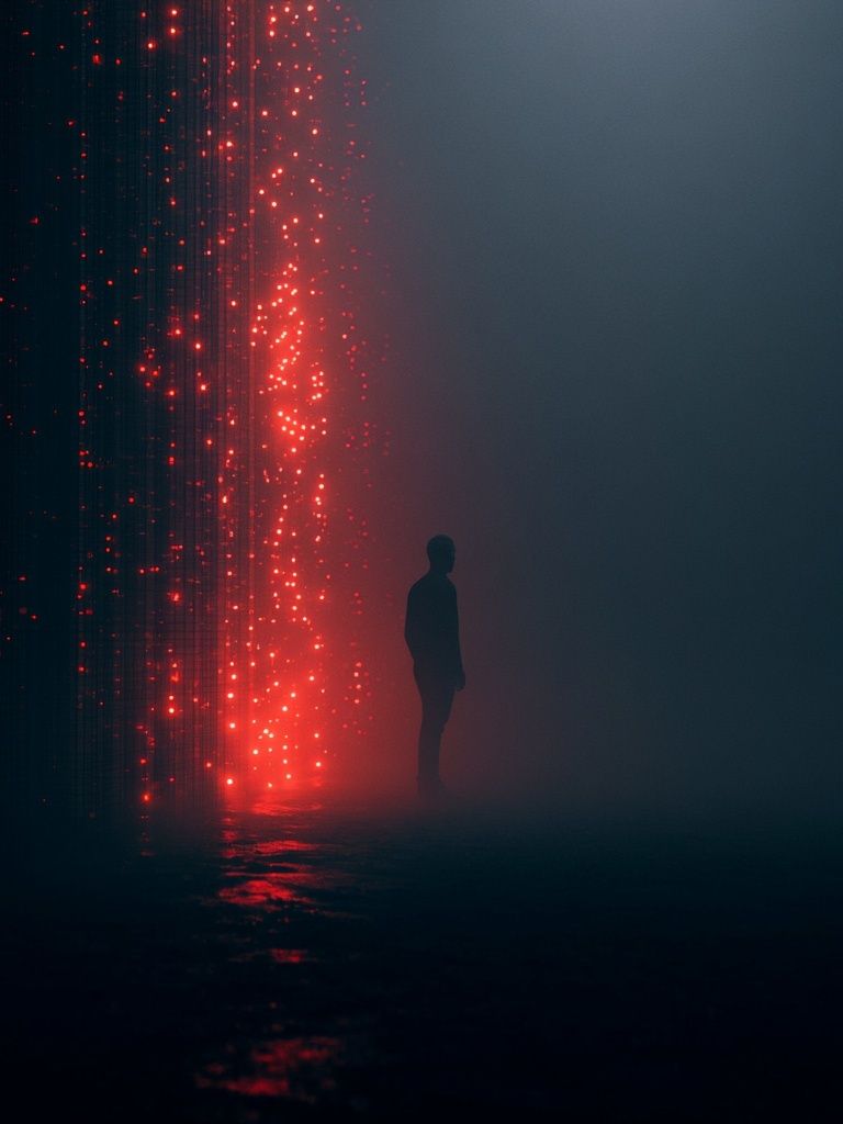 Red Light Silhouette Photography Poster. poster — photography art