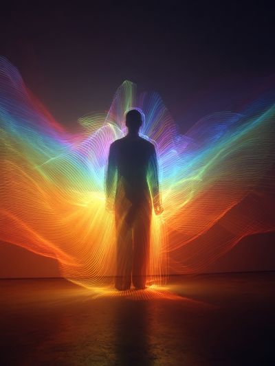 Rainbow Light Silhouette Poster. poster print