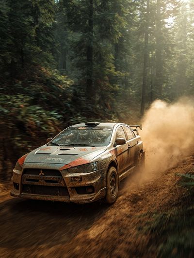 Rally Car in Forest Poster. poster