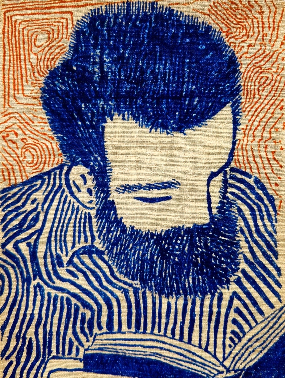 Reading Man — Illustration Print. poster — illustration art