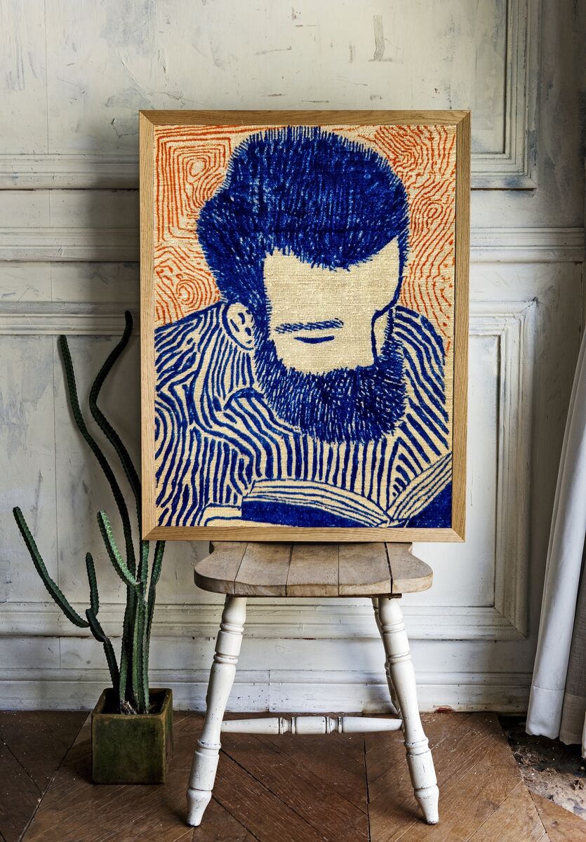 Reading Man — Illustration Print. — room view 1