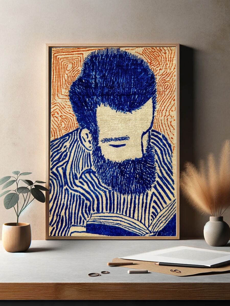 Reading Man — Illustration Print. — room view 2