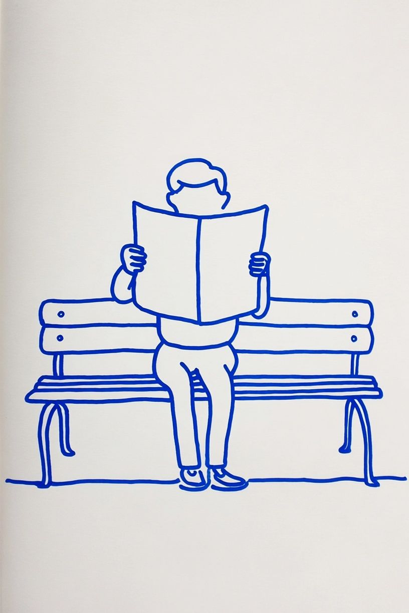 Reading Man — Minimalist Print. poster detail
