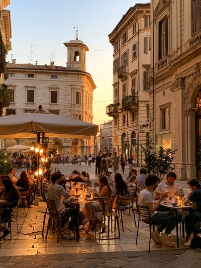 Rome Sunset Café Street Photography Poster. poster