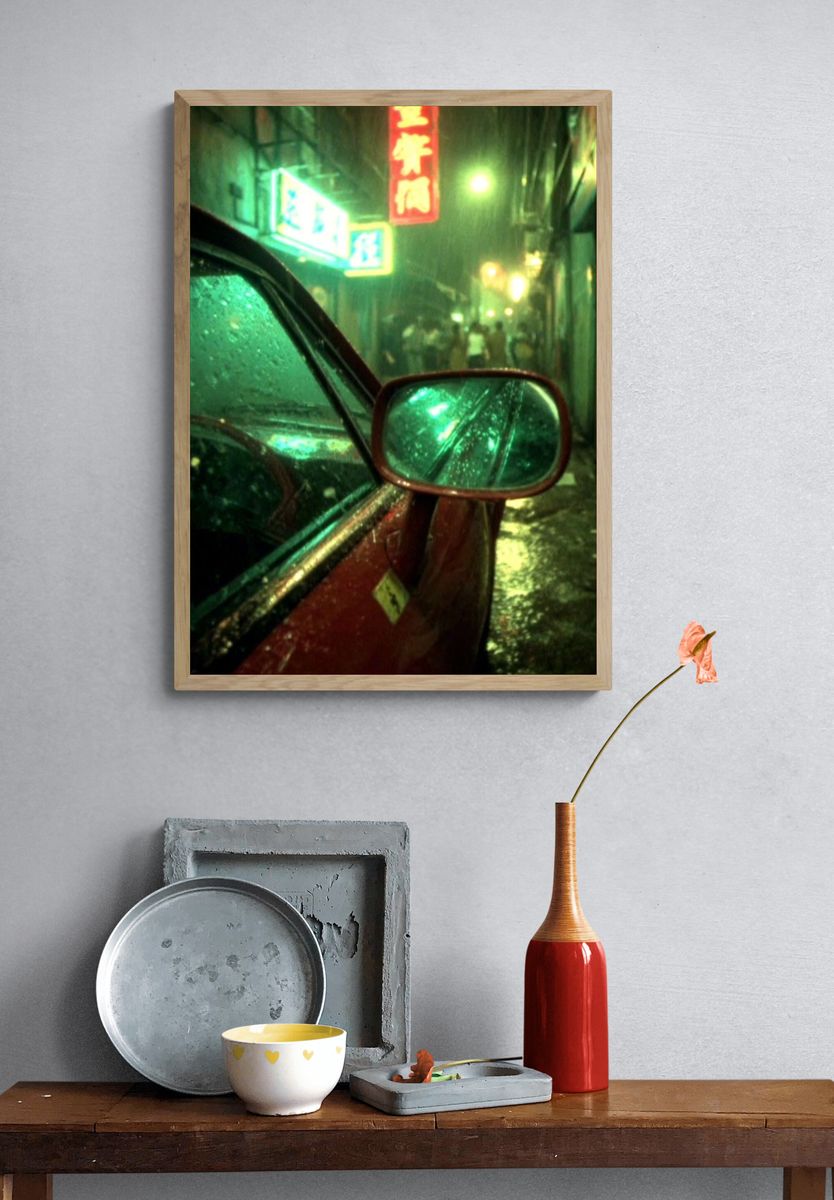 Rainy Night Cityscape — Photography Print. — room view 3