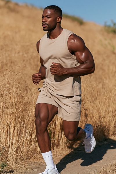 Runner in Golden Fields Photography Poster.