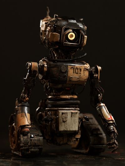 Rusty Robot Portrait Print. poster