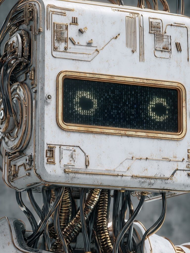 Cyber Robot Portrait Poster. poster detail