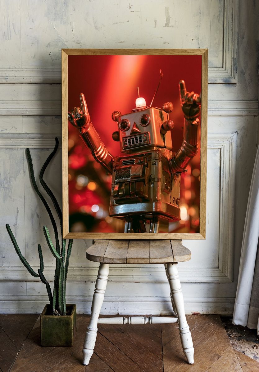 Retro Robot Concert Poster. room preview