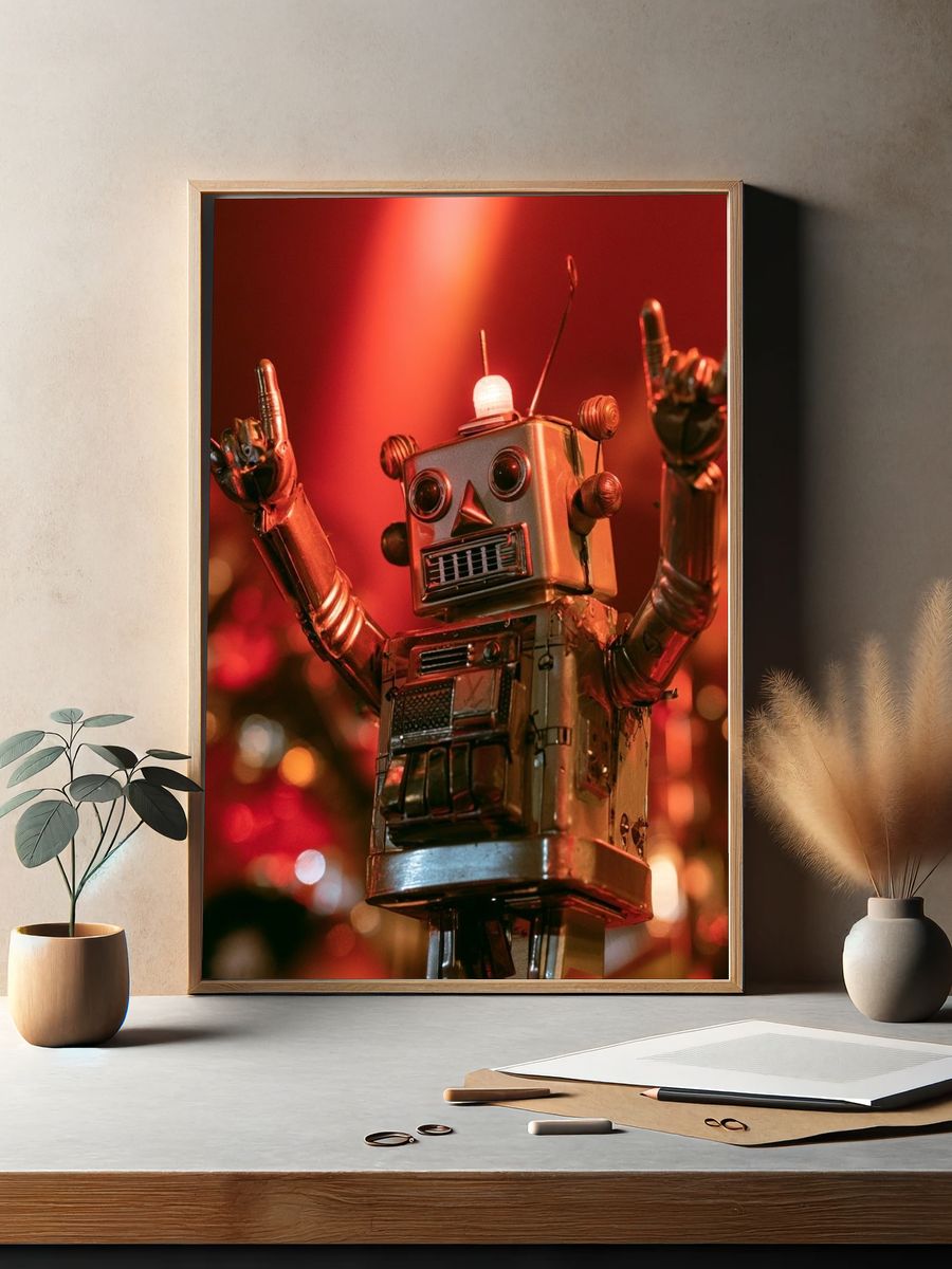 Retro Robot Concert Poster. — room view 2