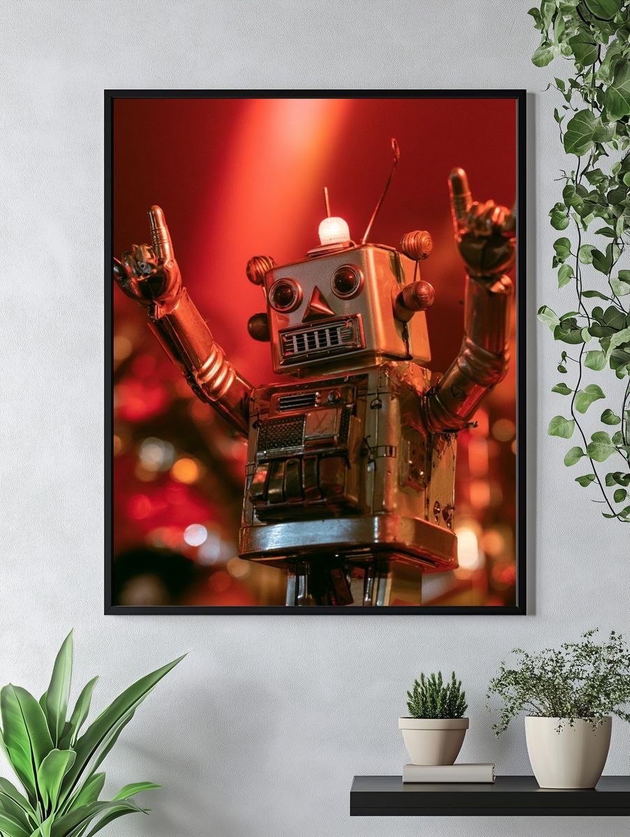 Retro Robot Concert Poster. — room view 4
