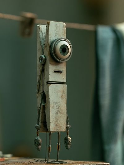 Surreal Robot Figure Illustration Poster.