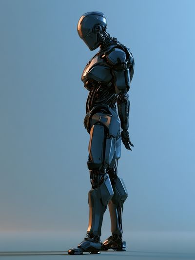Futuristic Robot Silhouette Poster. poster