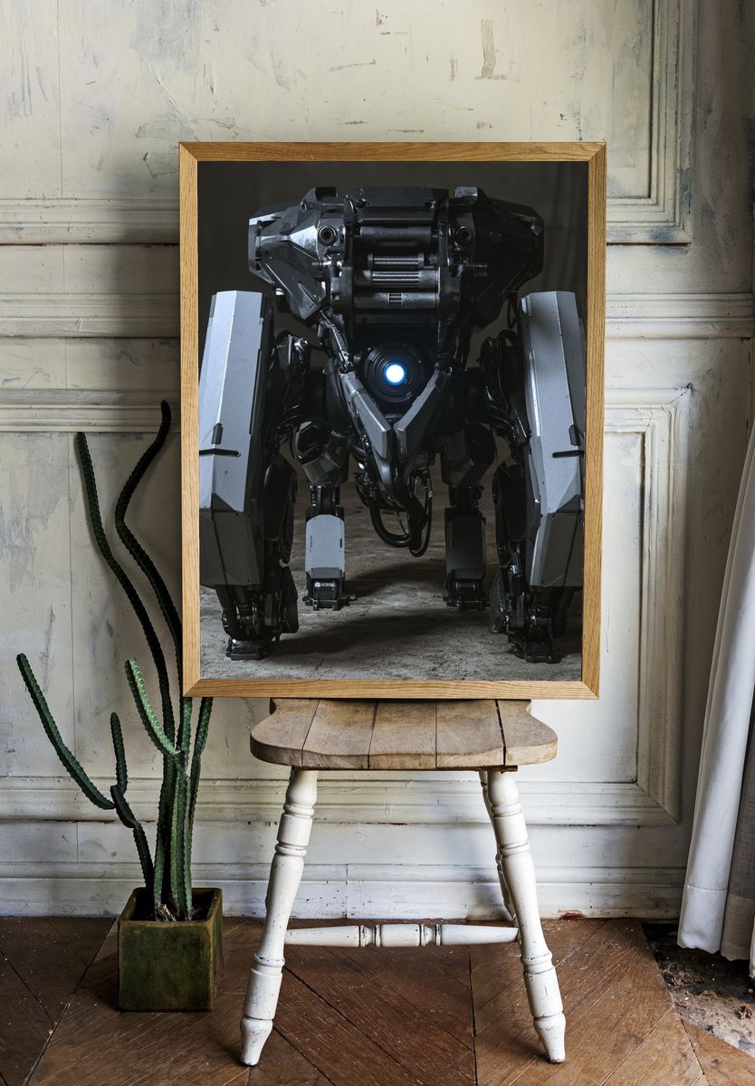 Industrial Robot Portrait Poster. — room view 1