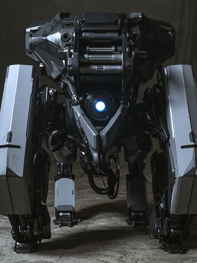 Industrial Robot Portrait Poster. poster